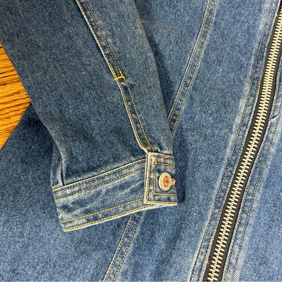 Vintage 90’s JouJou Denim Zip Up Bodycon Dress Size L - Picture 9 of 13